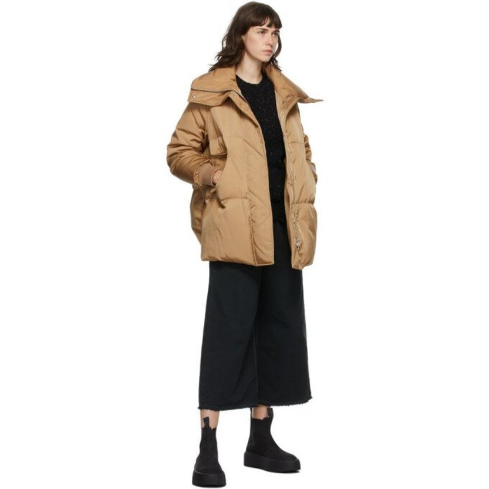 MM6 Maison Margiela Beige Down Puffer Coat New Tags